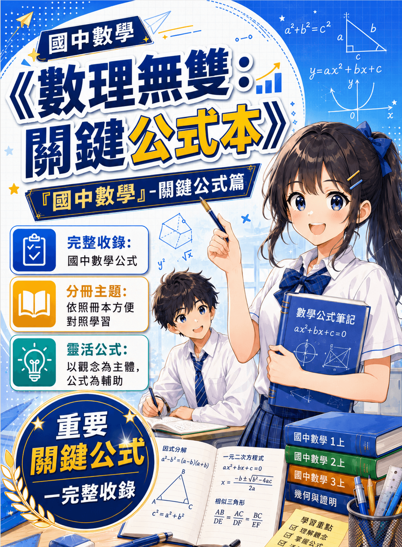 國中數學關鍵公式本