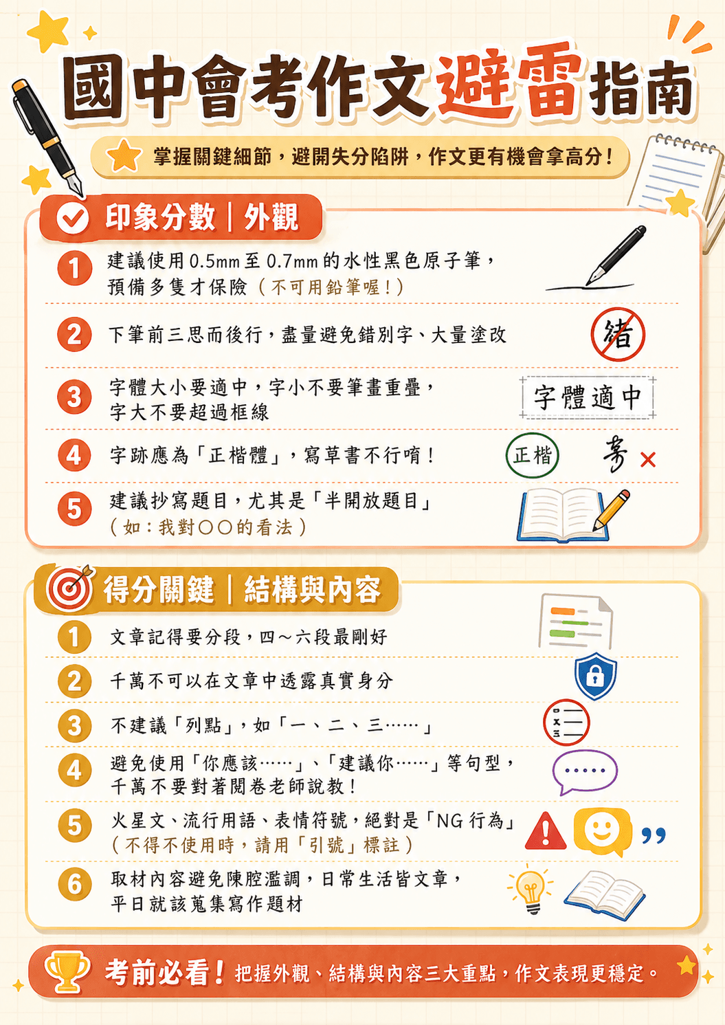 國中會考作文避雷指南
