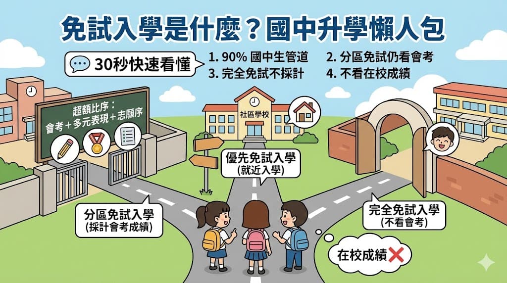 免試入學是什麼?國中生學懶人包