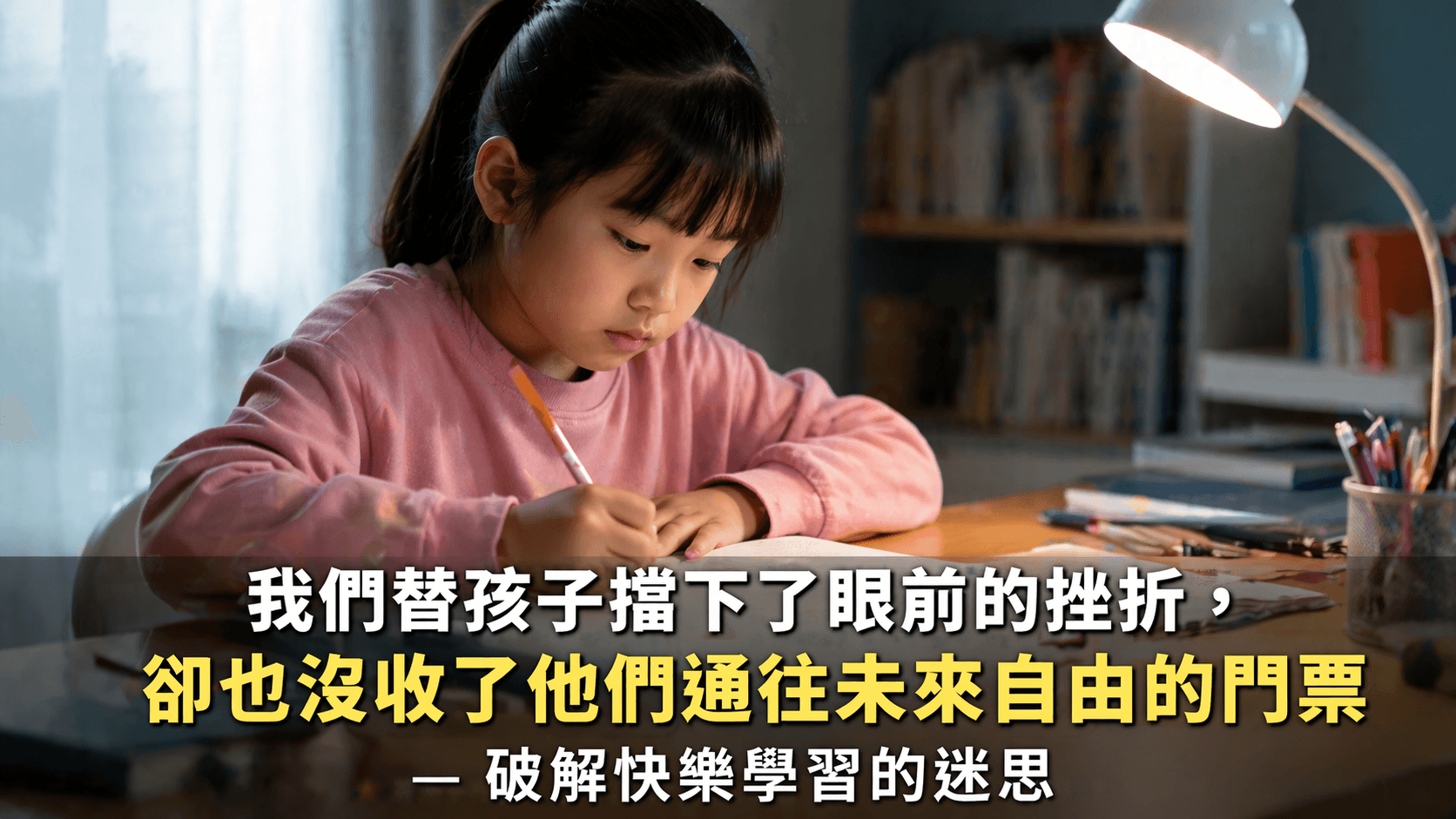 「我們替孩子擋下了眼前的挫折,卻也沒收了他們通往未來自由的門票 ─ 破解快樂學習的迷思」