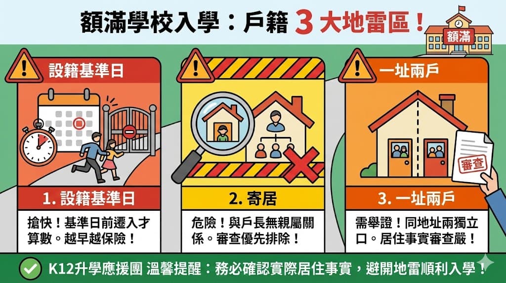 額滿學校入學:戶籍3大地雷區