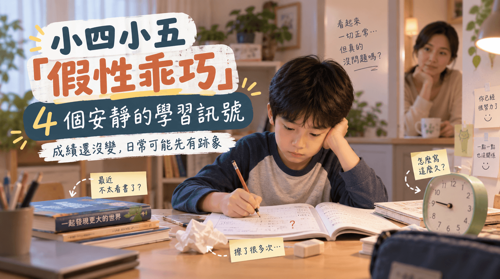 小四小五「假性乖巧」:成績下滑前的 4 個安靜訊號,家長不看容易錯過