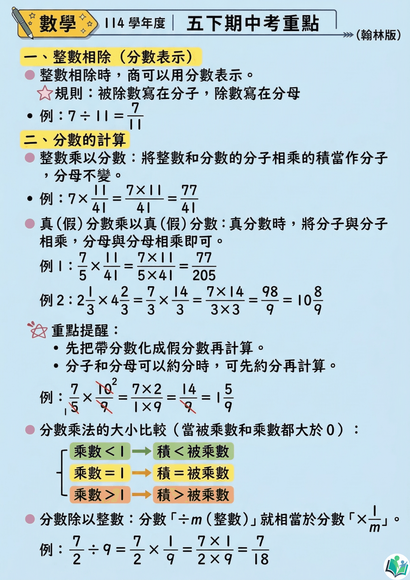 114學年度 小學五年級下學期 數學 重點整理